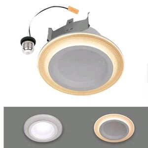 Halo LED Recessed Light - White and Gold